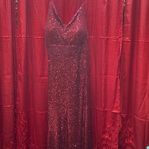Morgan & Company Women's Plus Size Sequin Dress Red Size 22W NWT